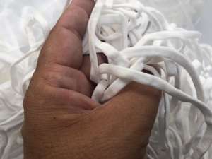 Super soft elastik - hvid , 5 mm, pakke på 10 meter 